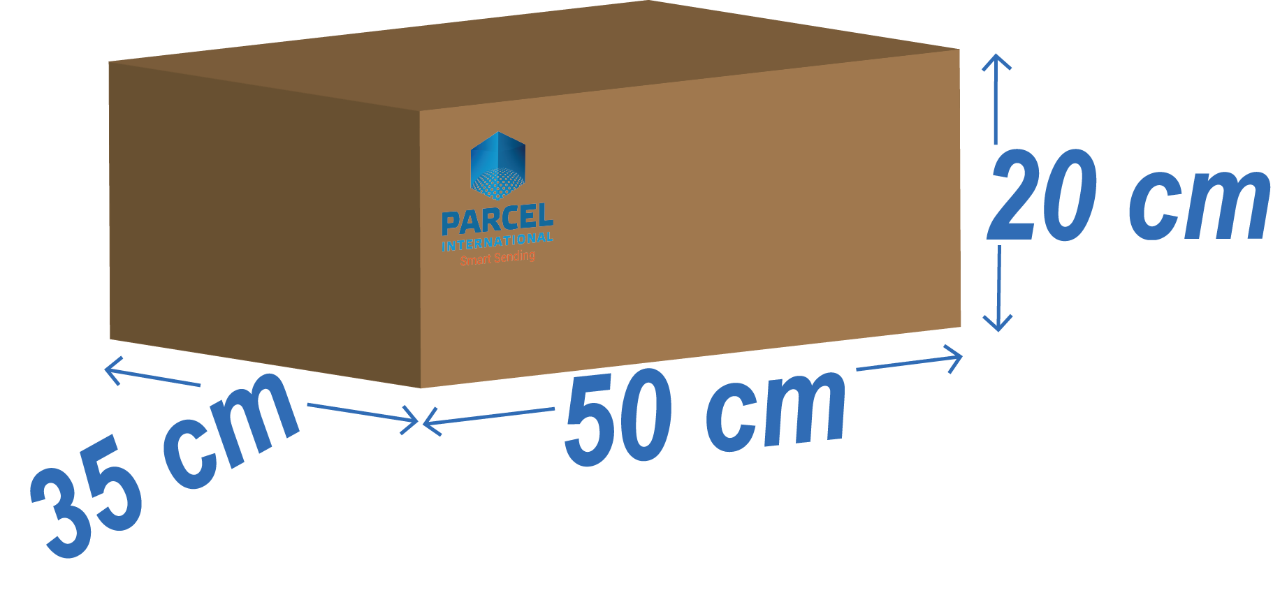 Package up to 2 kg, dimensions up to 56x35x36 cm, price €4.99, not selected